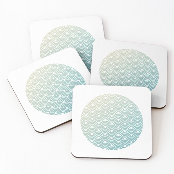 Item preview, Seigaiha Pattern in Yellow Turquoise Gradient designed and sold by Takeda-art.