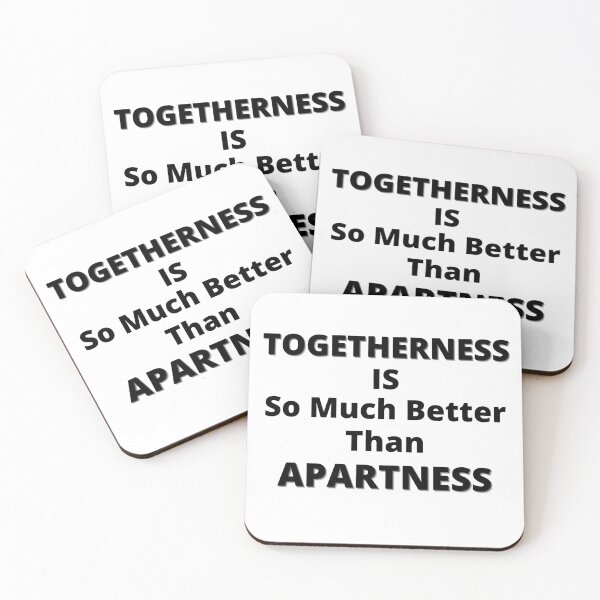 Item preview, Funny Heart Togetherness Is So Much Better Than Apartness All Black Hollow Letters designed and sold by podguy.
