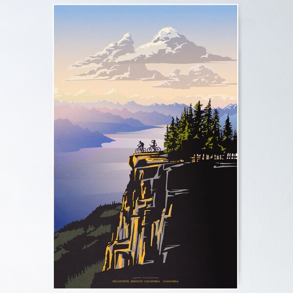 Item preview, Beautiful British Columbia retro travel poster designed and sold by SFDesignstudio.
