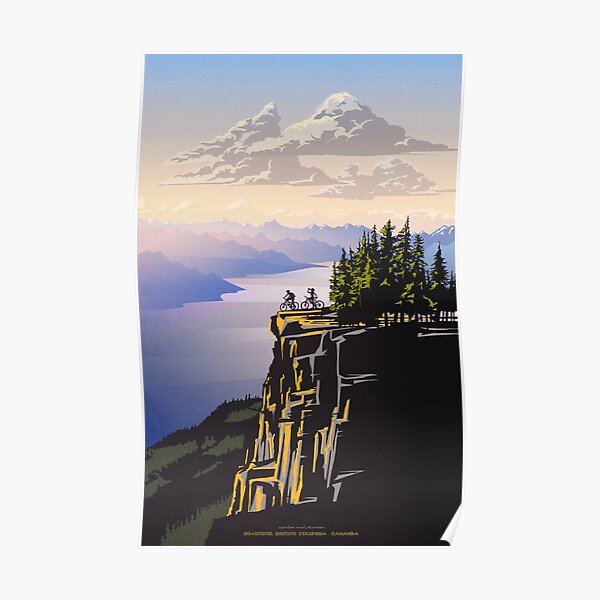 Belle affiche de voyage rétro Colombie-Britannique Poster