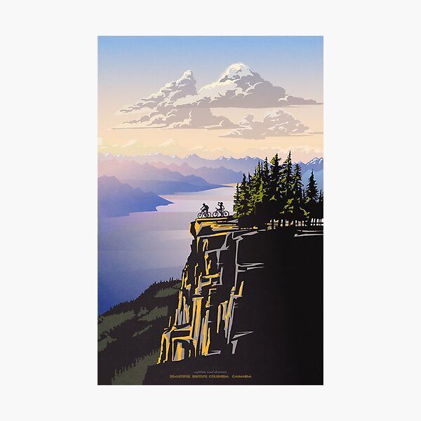 Beautiful British Columbia retro travel poster Photographic Print