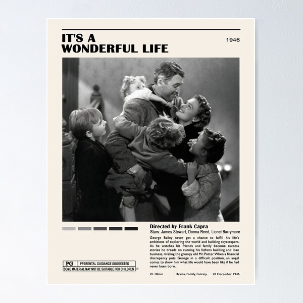 It's a Wonderful Life - Vintage Movie Poster Solid-Faced Canvas Print