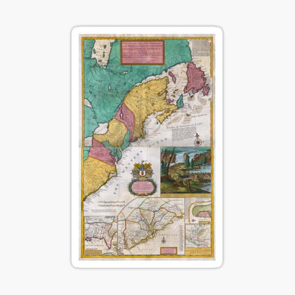 Item preview, The Dominions of Great Britain on North America - Herman Moll (1733) designed and sold by CartoClassics.