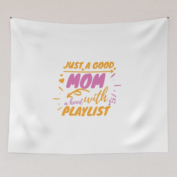 Item preview, Mom T-Shirts, Funny Mothers Day Gifts, Motherhood Tshirt, Mama Shirt, Hood Mom, Just a Good Mom With a Hood Playlist, Fun Cool Womens Outfit designed and sold by serenity sahara.