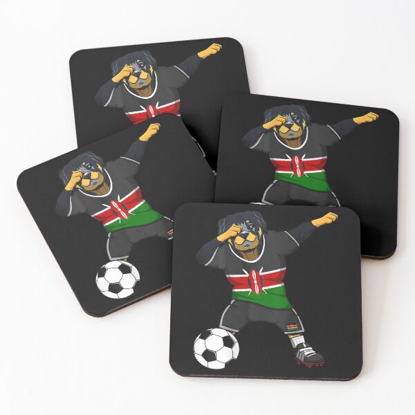 Item preview, Dabbing Rottweiler Kenya Soccer Fans Sticker designed and sold by ethenfran6.