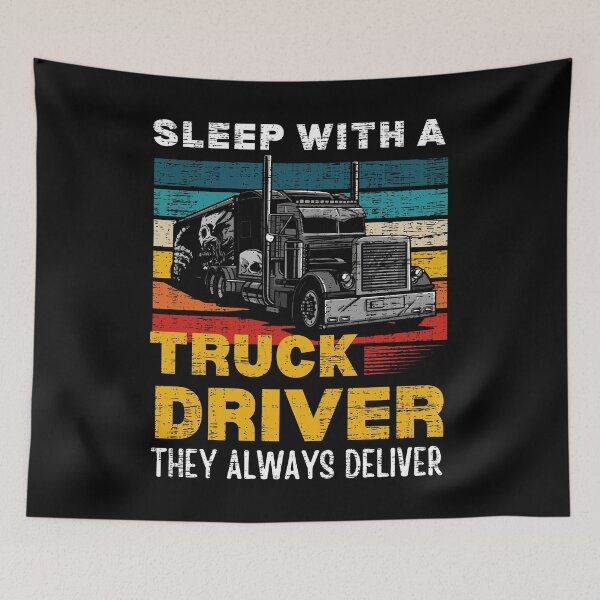 Item preview, Sleep With A Truck Driver Retro Vintage Trucker Big Rig Truck Driver Wife Gift designed and sold by retrodesigner14.