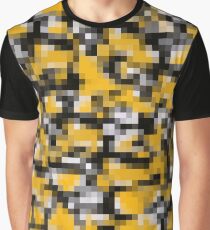 Trendy Modern Yellow Black White Mosaic Pattern Graphic T-Shirt