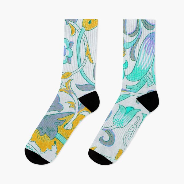 Item preview, Turquoise Yellow Grey Floral Lodden Pattern designed and sold by fowons.