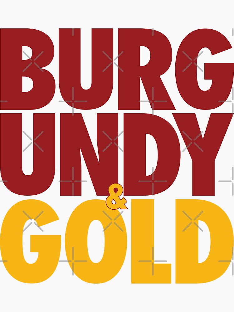 "Burgundy and Gold Washington DC Football by AiReal Apparel" Sticker by