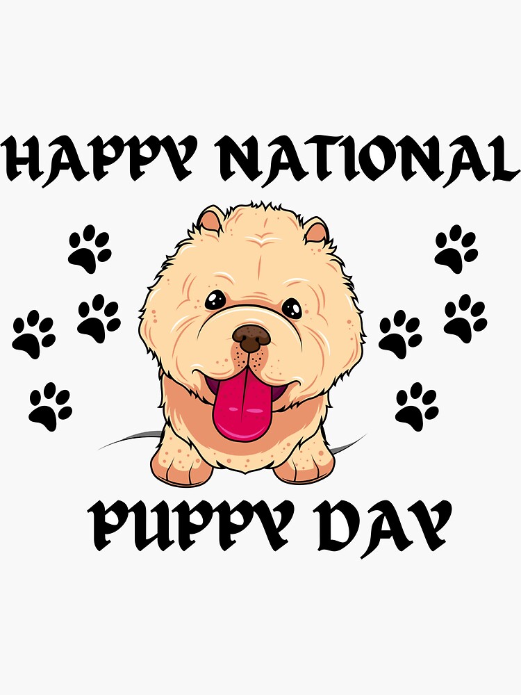 "Happy National Puppy Day, Puppy Day 2022" Sticker by Tapandesign
