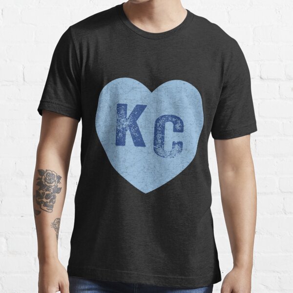 Kansas City Hearts Womens Blue KC Heart KC (Kansas City) KC Love Blue KC Hearts Blue V-Neck T-Shirt