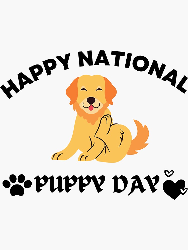 "Happy National Puppy Day, Puppy Day 2022" Sticker by Tapandesign