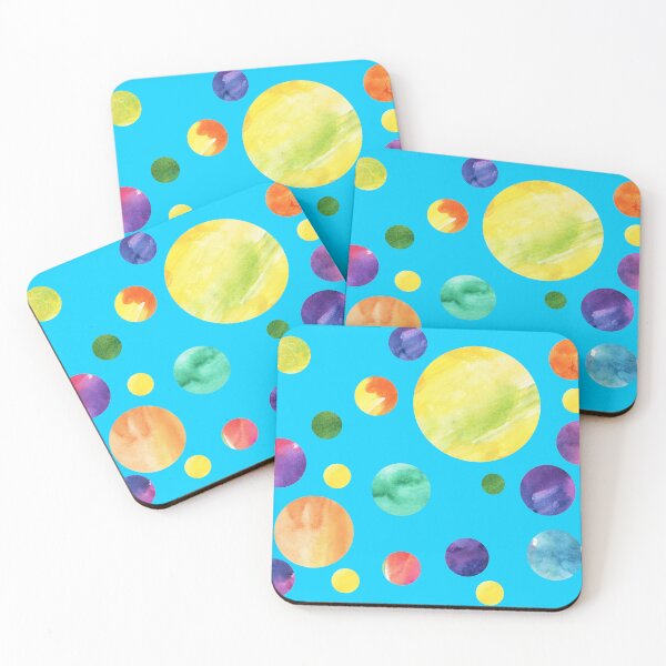 Item preview, Watercolor circles on blue background designed and sold by lausn.