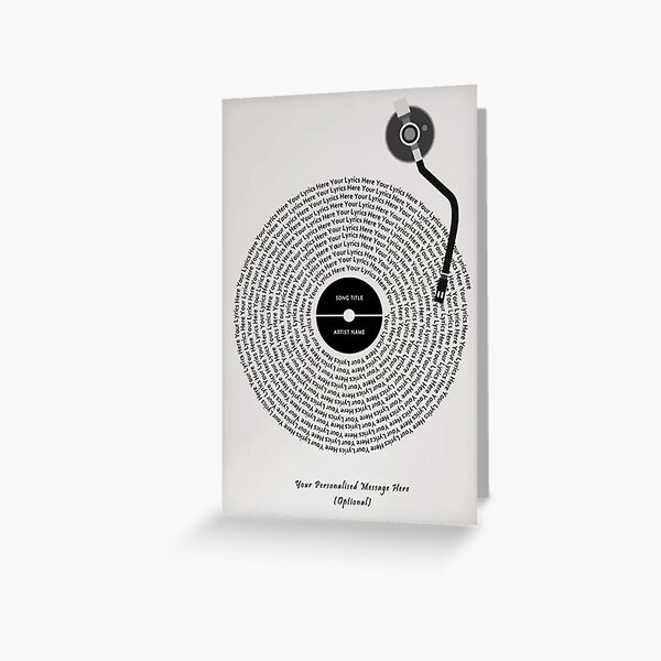 Custom Vinyl Lyrics #Poster Greeting Card