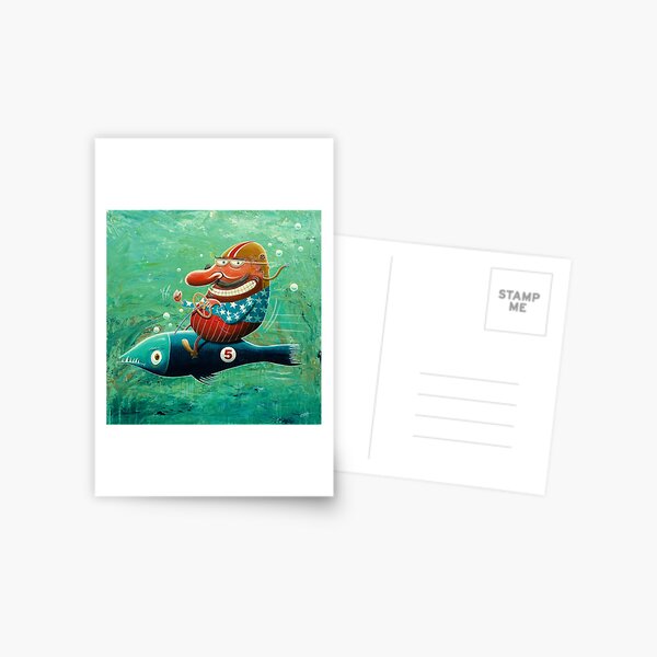 Ride the wild fish Postcard