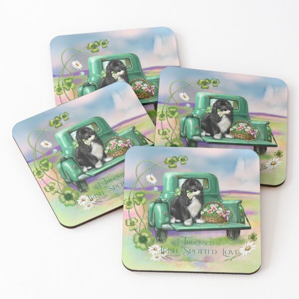 Item preview, Newfie in green truckbed designed and sold by Patricia Reeder Eubank.