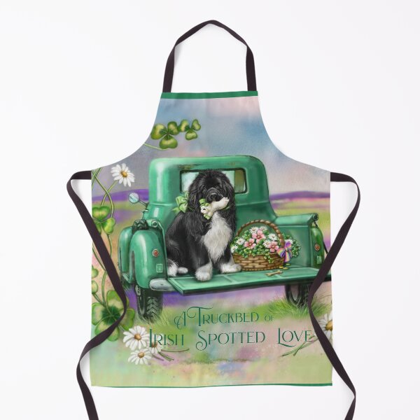 Item preview, Newfie in green truckbed designed and sold by Patricia Reeder Eubank.