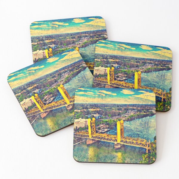 Item preview, Tower Bridge over Sacramento River - digital painting designed and sold by NickoPrints.