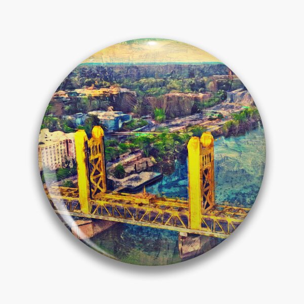 Item preview, Tower Bridge over Sacramento River - digital painting designed and sold by NickoPrints.