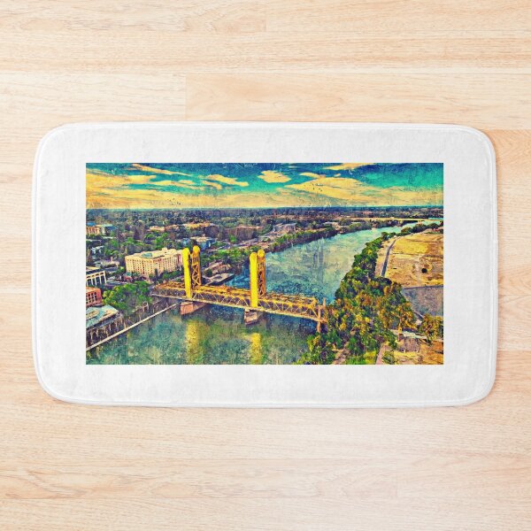 Item preview, Tower Bridge over Sacramento River - digital painting designed and sold by NickoPrints.
