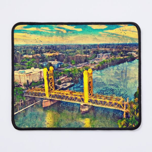 Item preview, Tower Bridge over Sacramento River - digital painting designed and sold by NickoPrints.