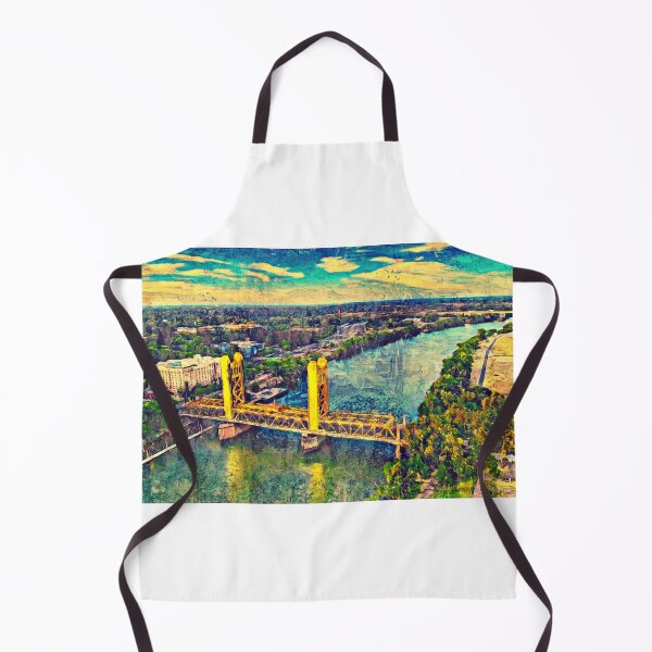 Item preview, Tower Bridge over Sacramento River - digital painting designed and sold by NickoPrints.
