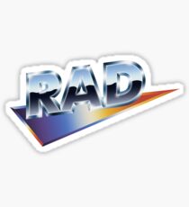 RAD Chrome 80's Retro Design with Neon Grid Sticker