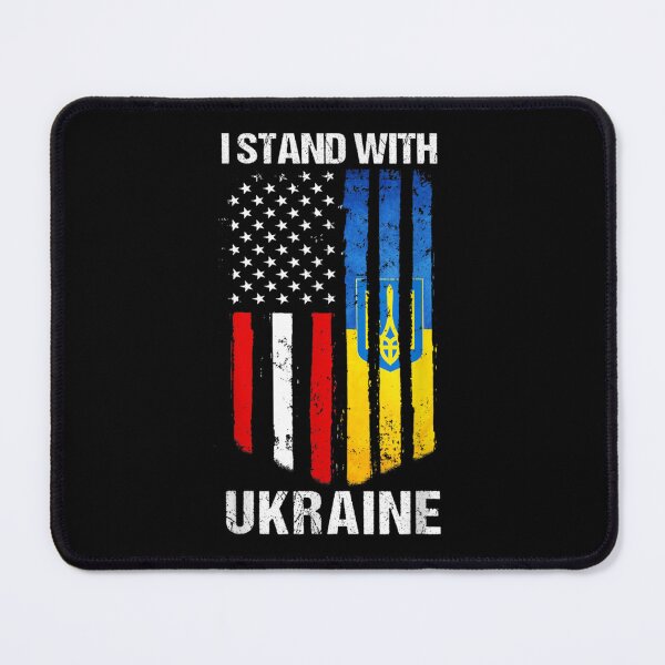 Item preview, I Stand With Ukraine Support Ukrainian American USA Flag designed and sold by KingPower.