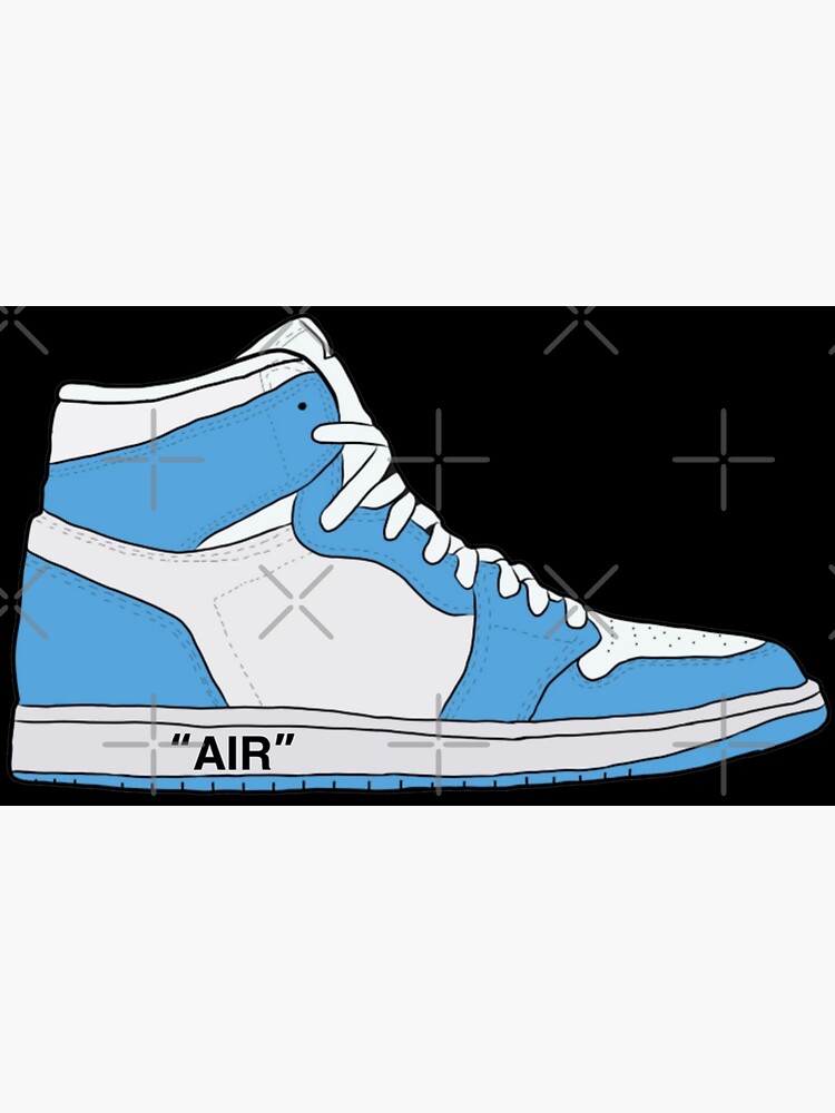 GruBkarte for Sale mit OW Air Jordan 1 Retro University Blue von Maddie OMalley Redbubble