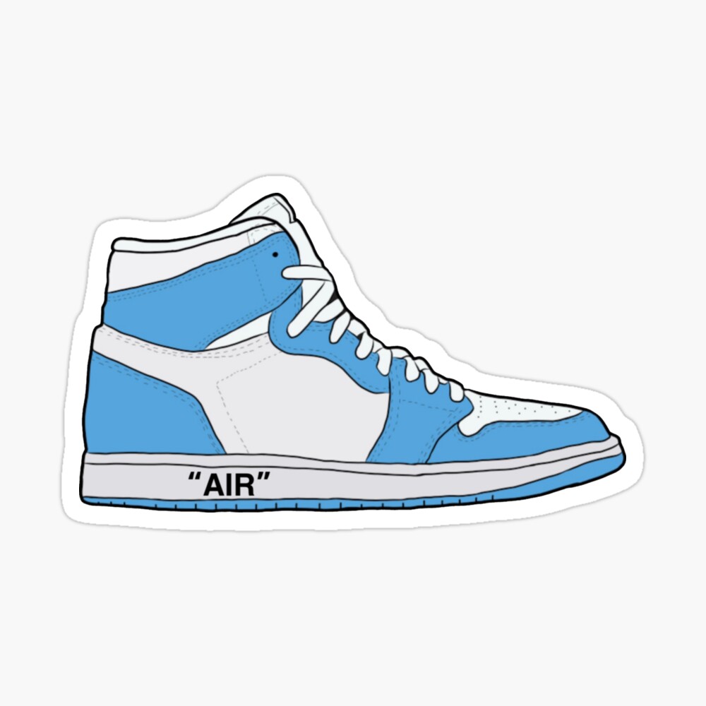 Street Art Jordan 1 Nike Air Blue Shop Sign Logo Sport Fashion Trainer Sneaker Print Poster Wall Picture A4 +, 8.3 x 11.7 Inches