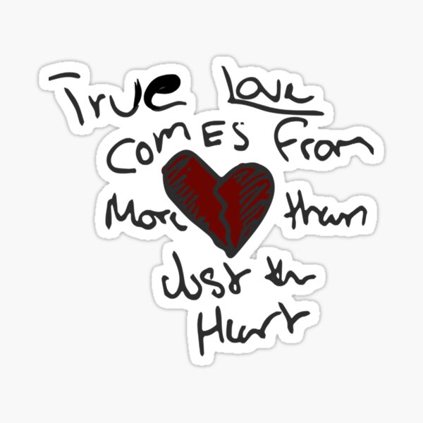 True Love Deep Red Heart Stickers