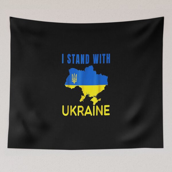 Item preview, I stand with Ukraine flag emblem map patriot designed and sold by KingPower.