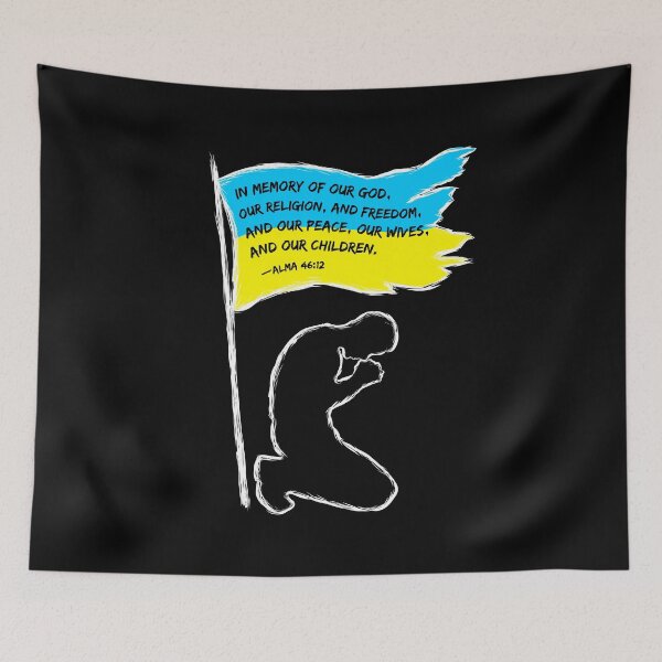 Artikelvorschau, Gebet unter der ukrainischen Flagge Titel der Freiheit entworfen und verkauft von Suzanne Uchytil.