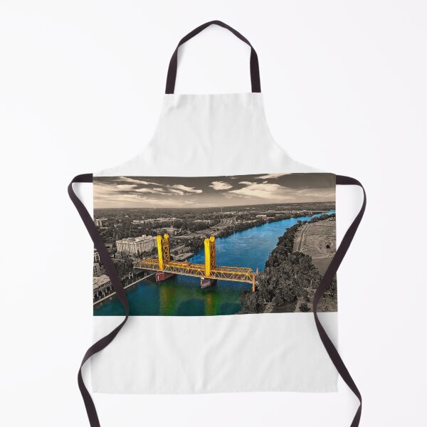 Item preview, Tower Bridge over Sacramento River - Black and white, with the river and the bridge isolated designed and sold by NickoPrints.