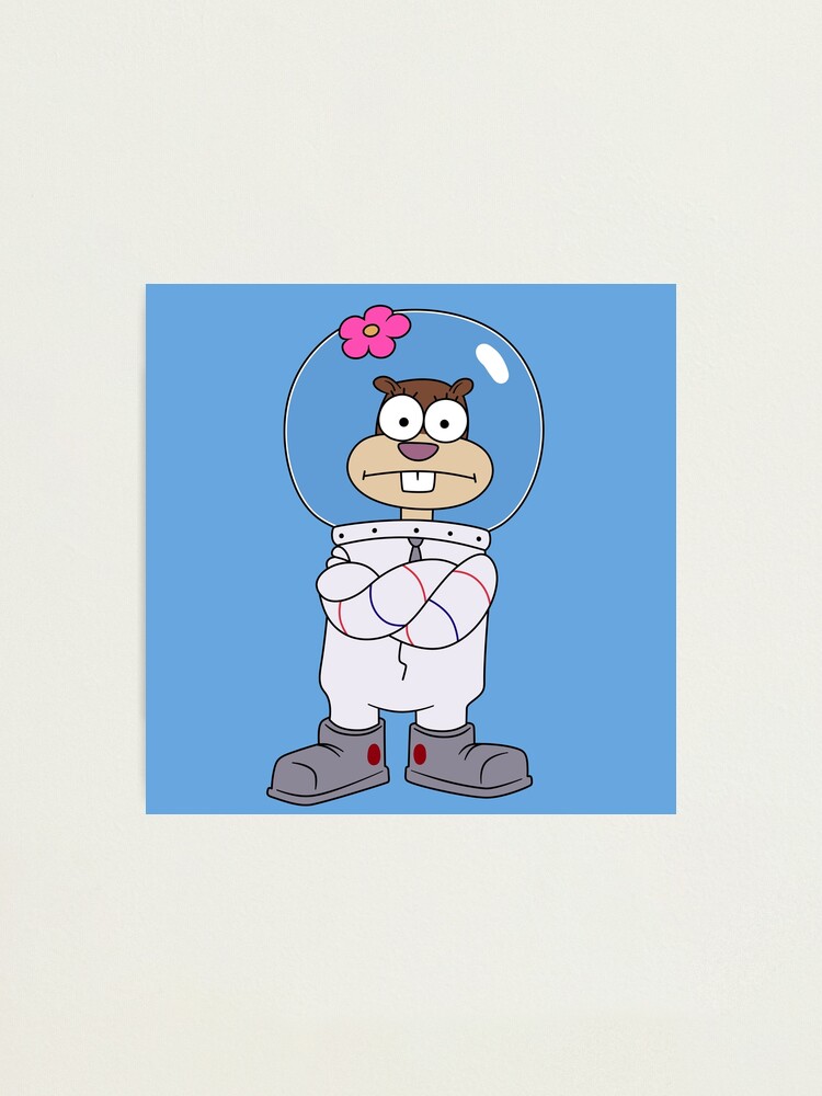 "Squirrel Sandy Cheeks from Spongebob stands with his hands folded