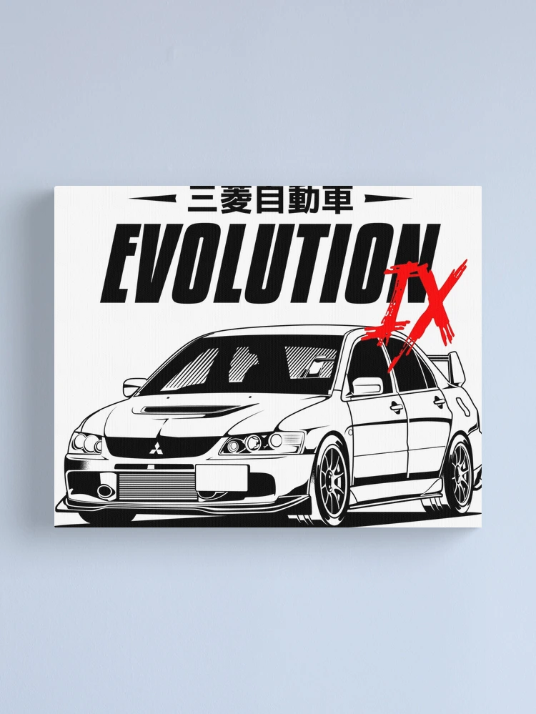 希少 Evolution - T Bird　ポスター　 旧車　約610x910 Lancer Evolution IX (white print)