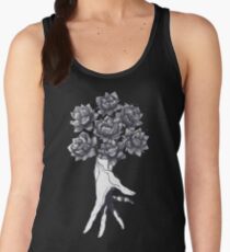 Hand with lotuses on black Women's Tank Top
