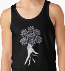Hand with lotuses on black Tank Top