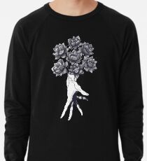 Hand with lotuses on black Leichter Pullover