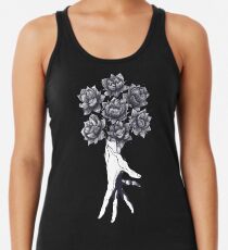 Hand with lotuses on black Women's Tank Top