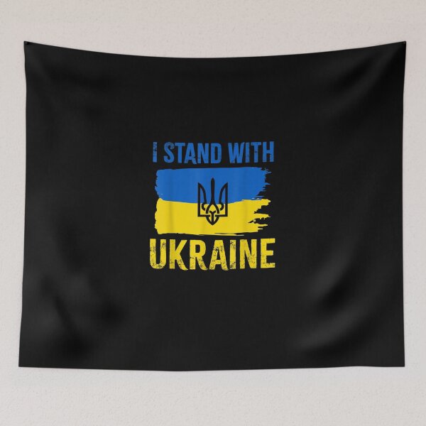Item preview, I Stand With Ukraine Support UKRAINE Ukrainian American Flag designed and sold by KingPower.
