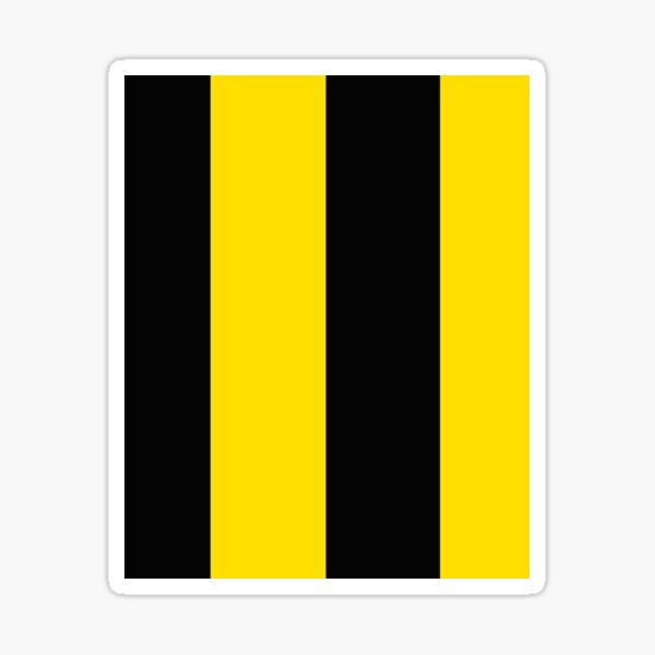 "Black And Yellow Team Colours (Half And Half) Graphic TShirt" Sticker