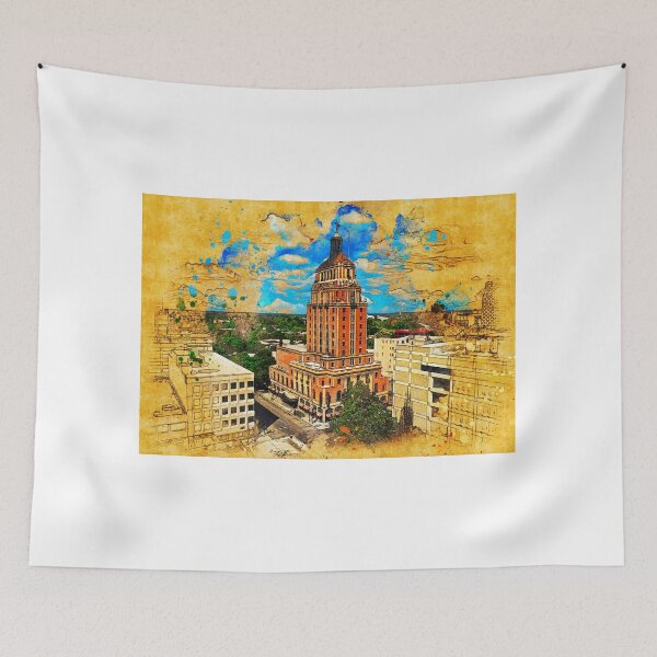Artikelvorschau, Elks Tower in Sacramento - Malerei und Skizze entworfen und verkauft von NickoPrints.