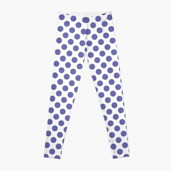 Extra Small White on Royal Blue Polka Dots Leggings for Sale by