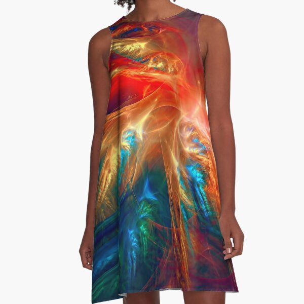 Colorful Wings A-Line Dress