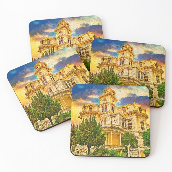 Item preview, Governor's Mansion in Sacramento, in the evening - digital painting designed and sold by NickoPrints.