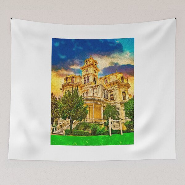 Item preview, Governor's Mansion in Sacramento, in the evening - digital painting designed and sold by NickoPrints.