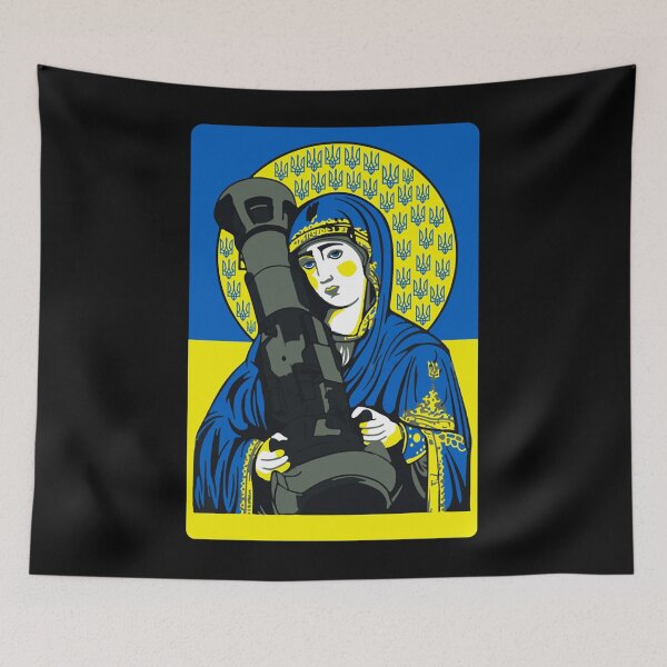 Item preview, Saint Javelin The Protector Of Ukraine Flag designed and sold by liskaijikarowa.