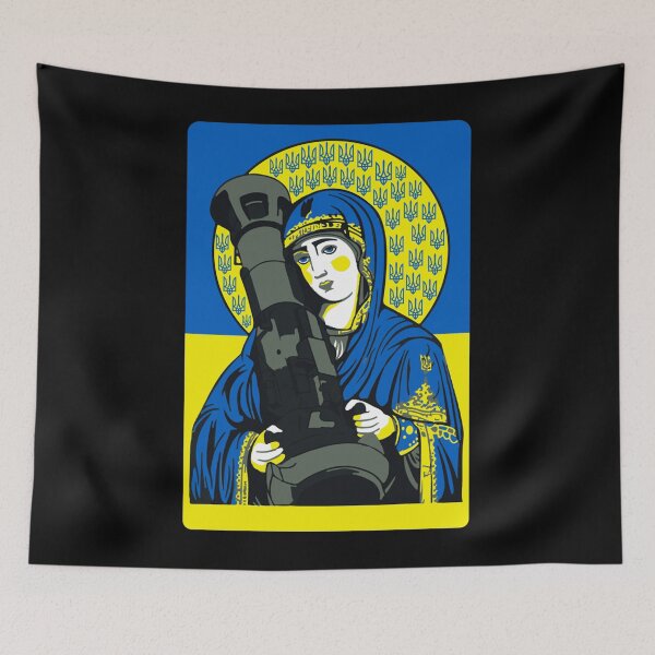 Item preview, Saint Javelin The Protector Of Ukraine Flag designed and sold by liskaijikarowa.