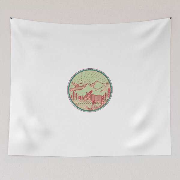 Item preview, Moose River Mountains Sun Circle Retro designed and sold by patrimonio.